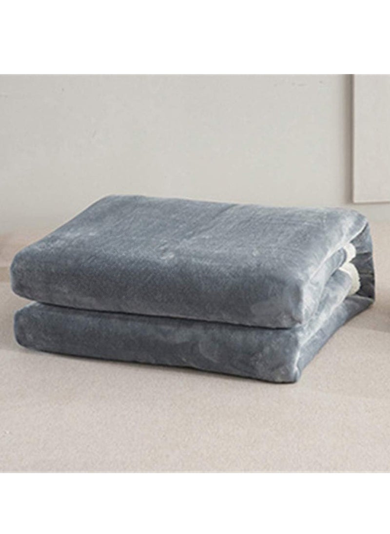 Pure Color Lamb Cashmere Fleece Blanket, Universal In All Seasons, Double-sided Plush Blanket for Sofa and Camping, 100cm/120cm-0.6kg, ((Gray color)