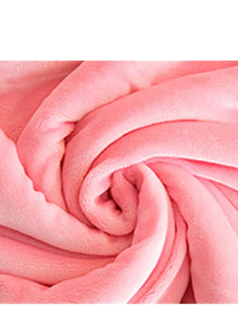 Pure Color Lamb Cashmere Fleece Blanket, Universal In All Seasons, Double-sided Plush Blanket for Sofa and Camping, 100cm/120cm-0.6kg, ((Pink)