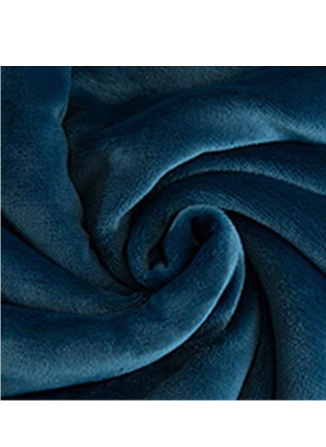 Pure Color Lamb Cashmere Fleece Blanket, Universal In All Seasons, Double-sided Plush Blanket for Sofa and Camping,100cm/120cm-0.6kg, ((Blue Color)