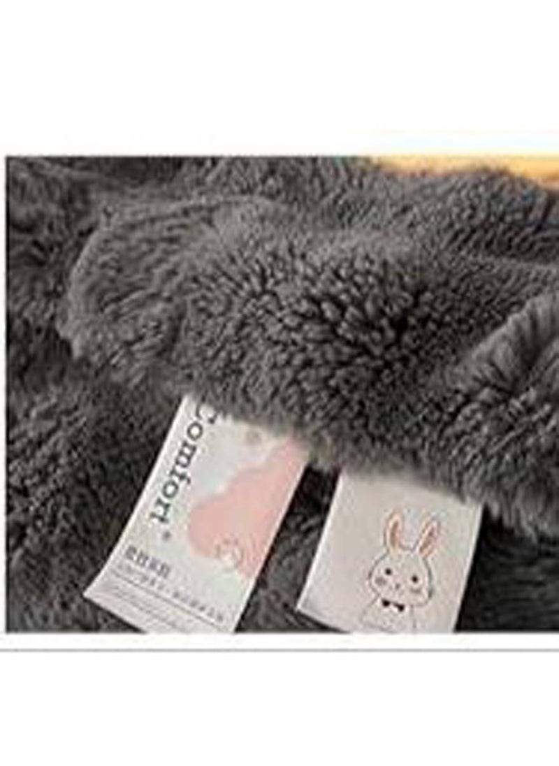 Soft Plush Throw Blanket ,Super Soft Cozy Fuzzy Blanket Faux Fur Blanket for Couch Bed and Sofa ,100 x 150cm,(Dark grey)