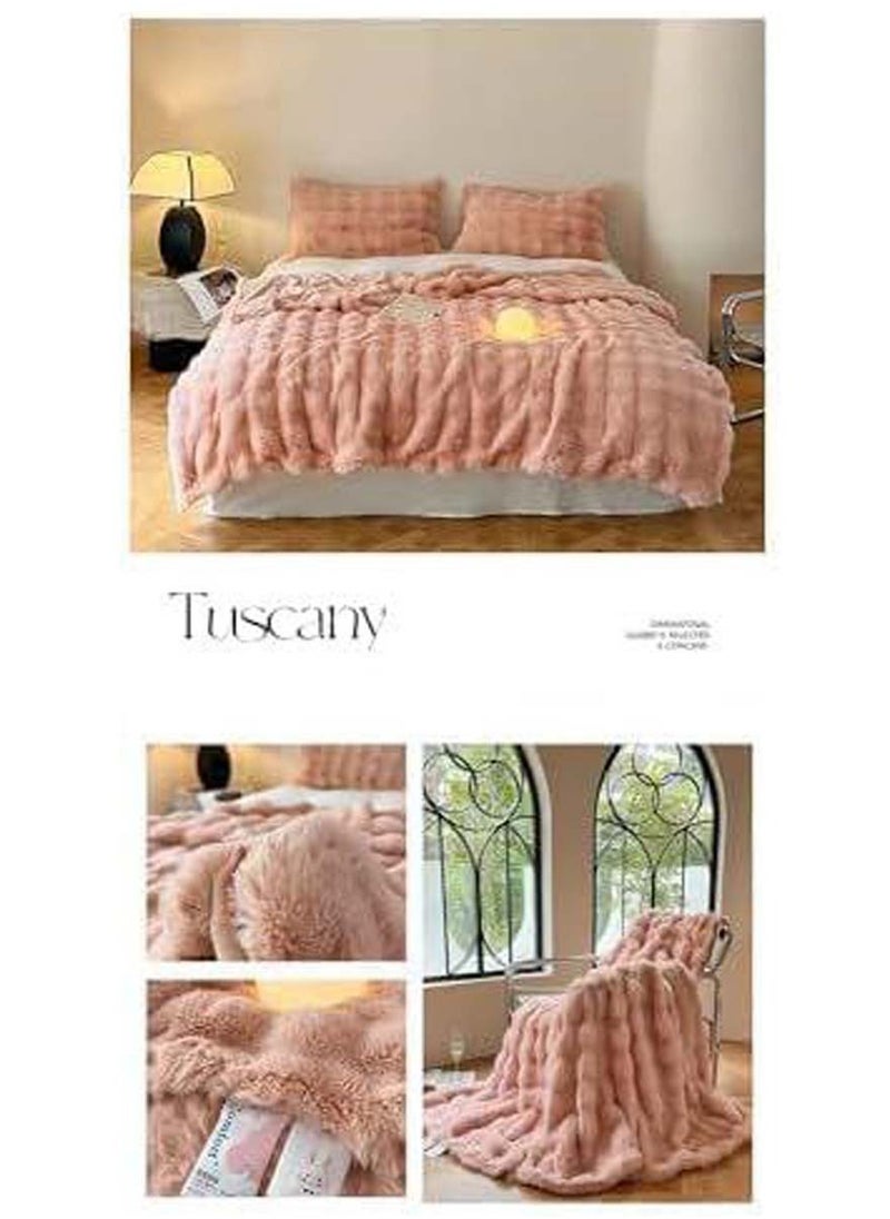 Soft Plush Throw Blanket ,Super Soft Cozy Fuzzy Blanket Faux Fur Blanket for Couch Bed and Sofa ,(100 x 150cm),( Pink)