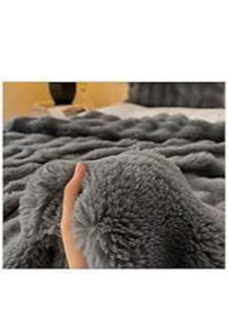 Soft Plush Throw Blanket ,Super Soft Cozy Fuzzy Blanket Faux Fur Blanket for Couch Bed and Sofa ,( 150 x 200cm,( Dark grey)