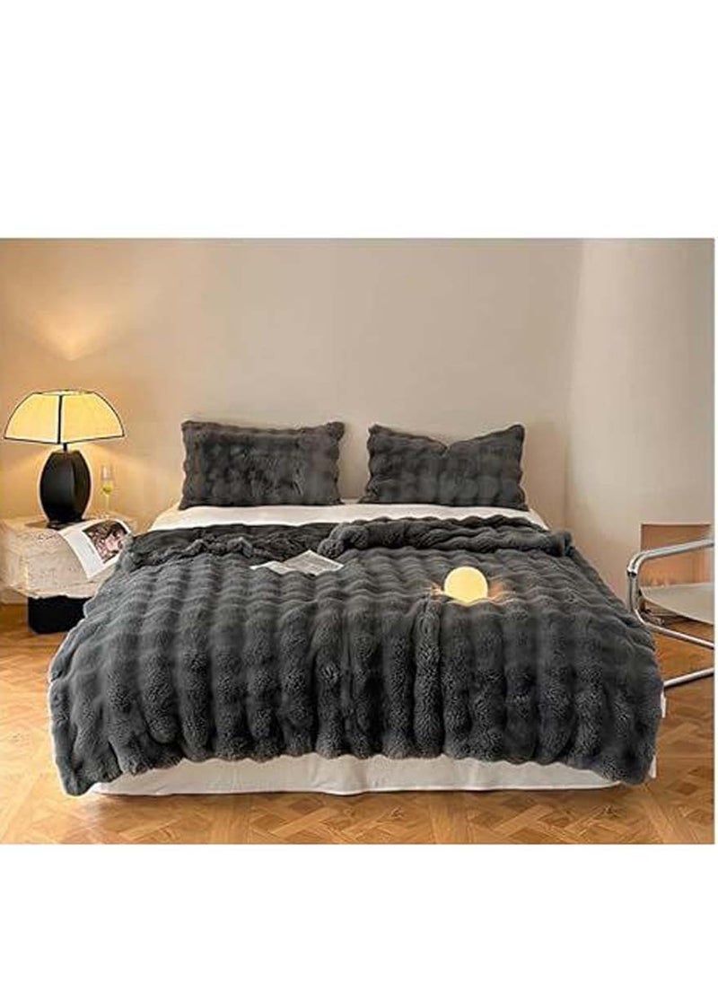 Soft Plush Throw Blanket ,Super Soft Cozy Fuzzy Blanket Faux Fur Blanket for Couch Bed and Sofa ,( 150 x 200cm,( Dark grey)