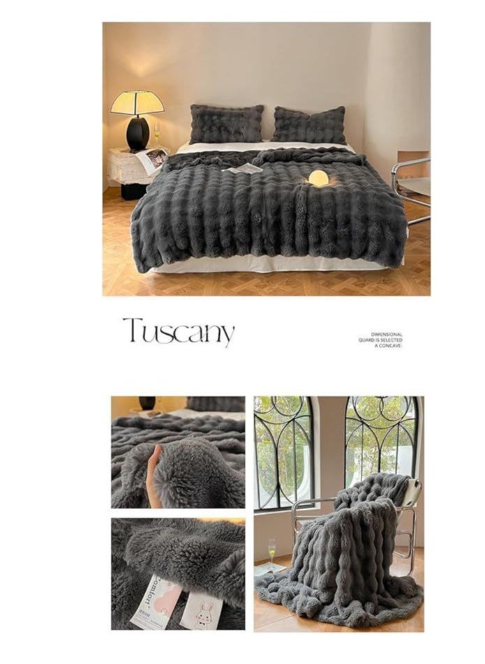 Soft Plush Throw Blanket ,Super Soft Cozy Fuzzy Blanket Faux Fur Blanket for Couch Bed and Sofa ,( 150 x 200cm,( Dark grey)