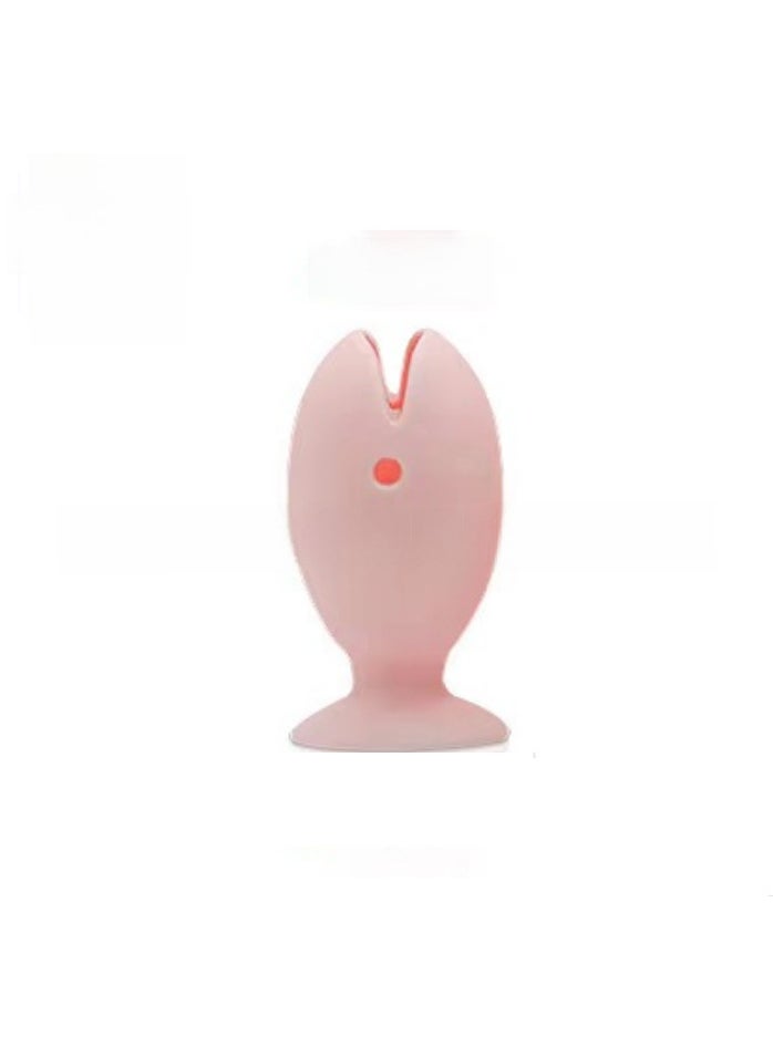 In stock silicone fish toothbrush holder toothbrush storage bag bathroom bathroom storage suction cup wall-mounted wash suit Nordic pink