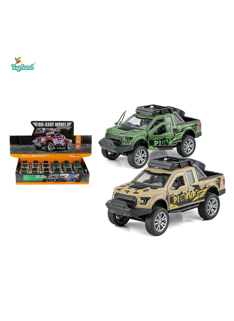 Pack of 12 Pcs 1:32 Scale Pull Back Action Diecast Metal Pick Up Model Truck Toy for Children