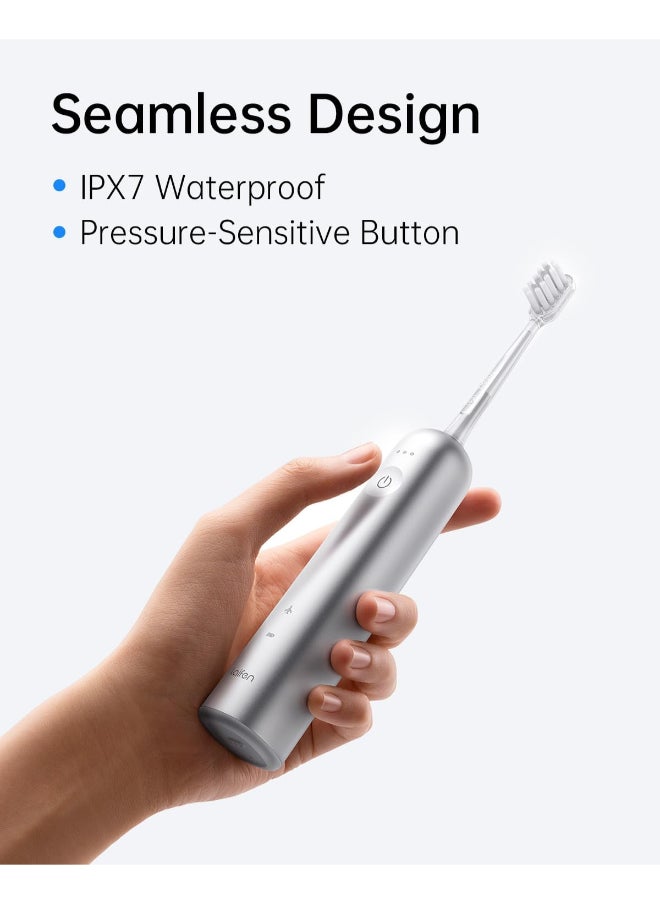 Electric Toothbrush, Oscillation And Vibration Sonic for Adults with 3 Brush Heads, IPX7 Waterproof Magnetic Rechargeable Travel Powered - Aluminum Alloy