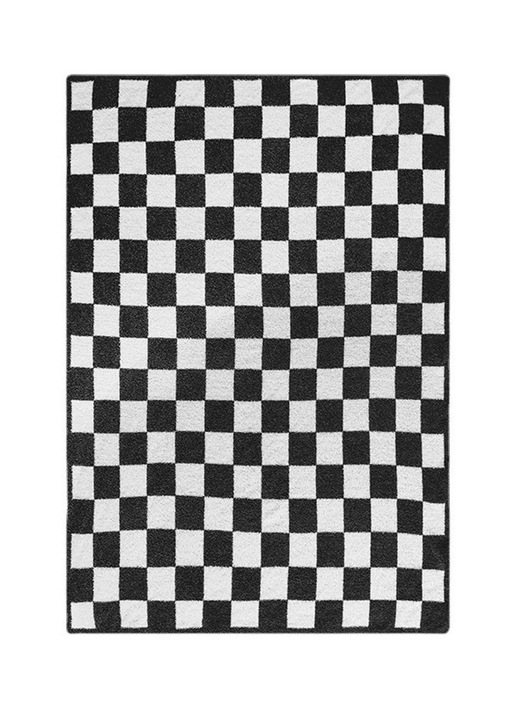 Checkerboard Pattern Soft Throw Blanket Keep Warm Black/White