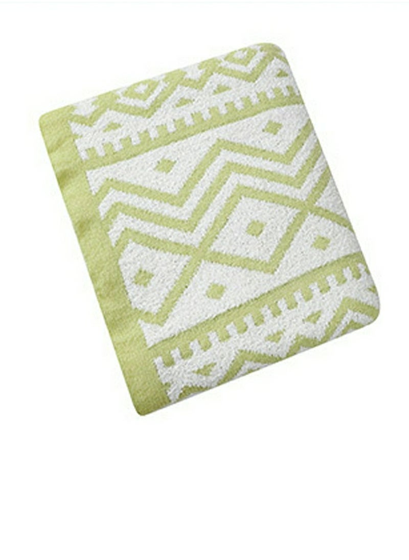 Bohemian Style Printed Soft Throw Blanket Keep Warm Light Green/White