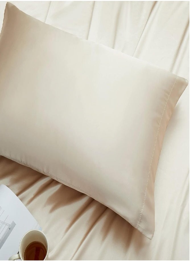 Neyam 100% Natural Mulberry Silk Pillow Case (1pc), Ideal for Skin and Hair Care. Soft and Cool Texture, Size 48.5 x 71 cm. Available in Multiple Colors.