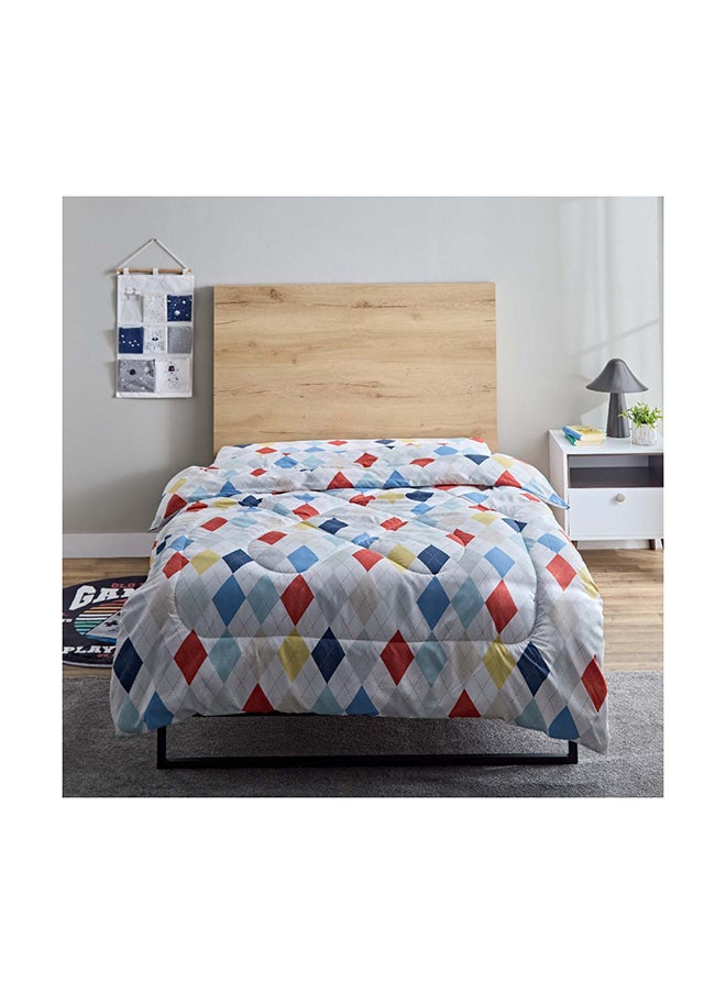 Nora Twin Plaid Microfibre Reversible Comforter 220 x 160 cm