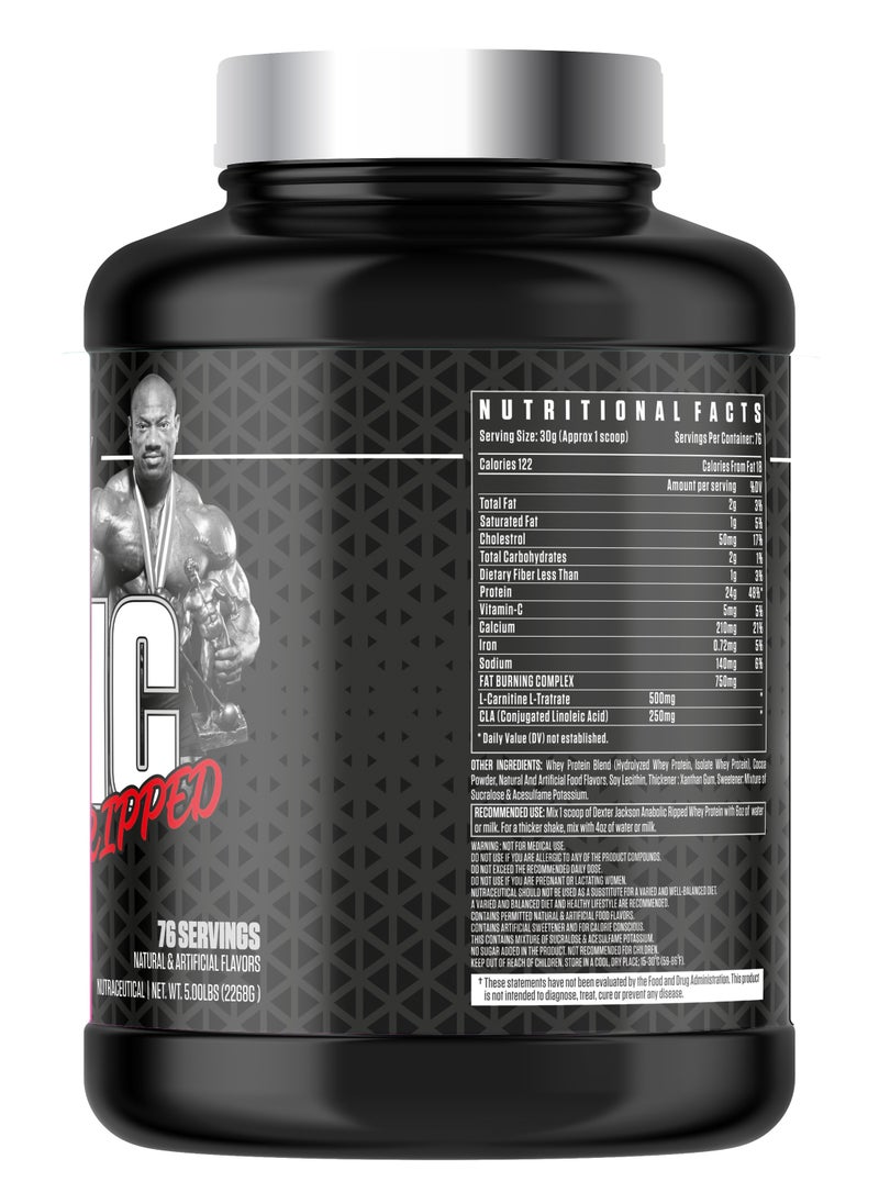 Black Series Anabolic Ripped - Whey & Isolate Protein Fat Burning Formula | Milk Chocolate | 76 Servings | 5 lbs