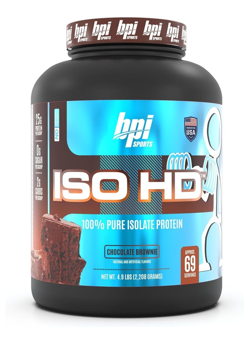 BPI Sports, ISO HD, Pure Isolate Protein, 4.9Lbs, Chocolate Brownie, 69 Servings