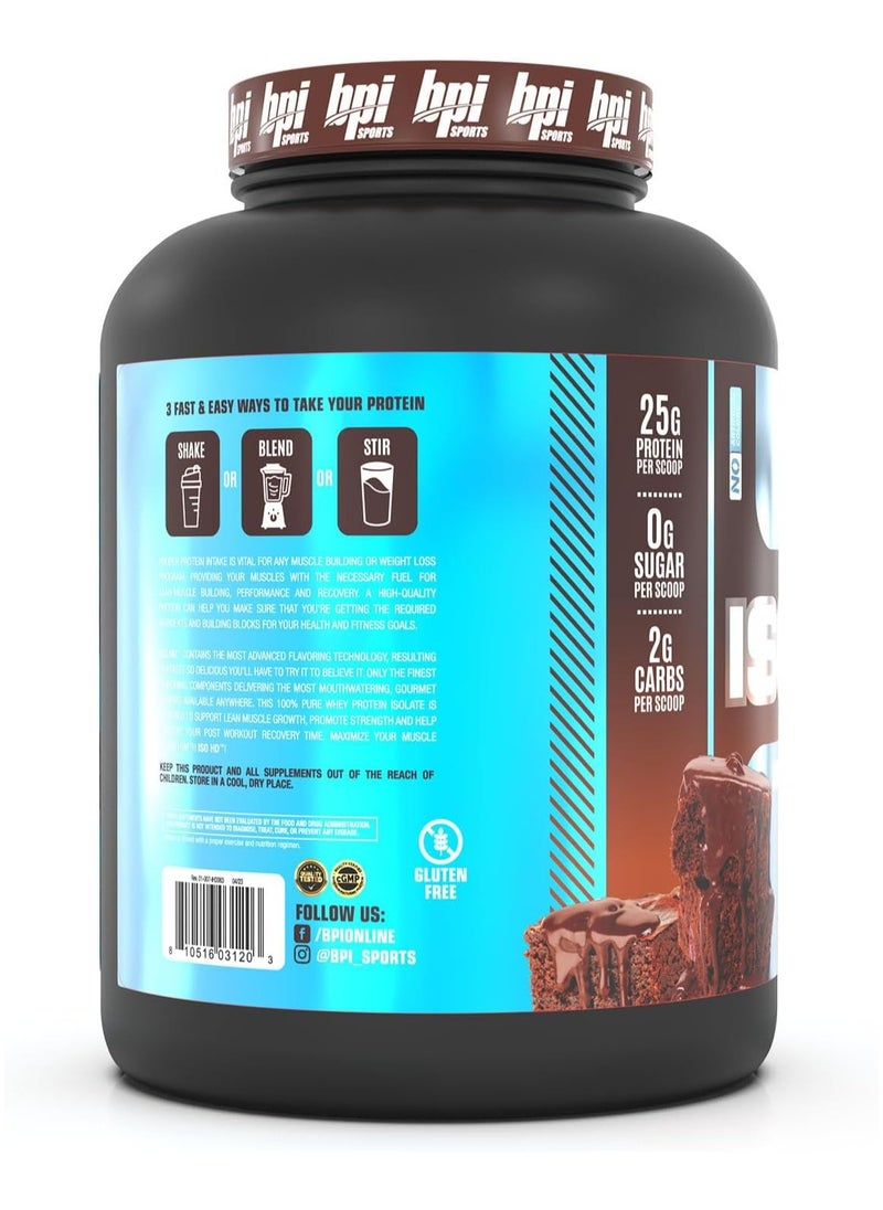 BPI Sports, ISO HD, Pure Isolate Protein, 4.9Lbs, Chocolate Brownie, 69 Servings