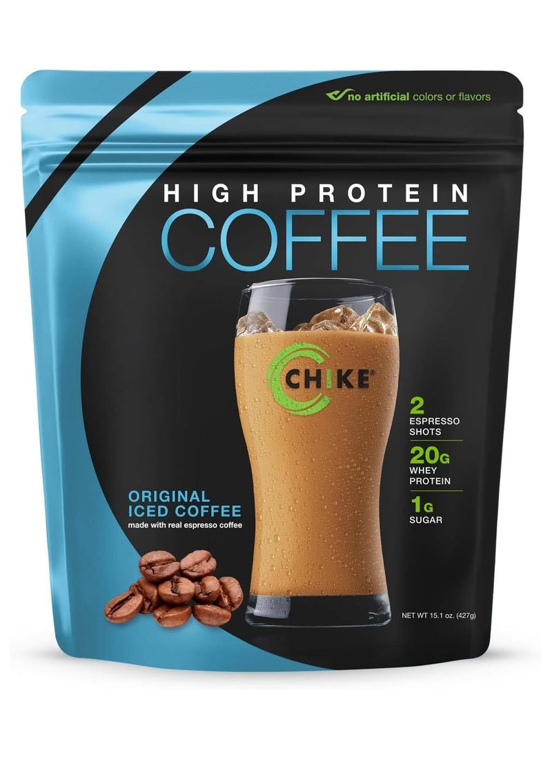 Chike Original High Protein Iced Coffee, 20 G Protein, 2 Shots Espresso, 1 G Sugar, Keto Friendly and Gluten Free, 14 Servings (15.1 Ounce)