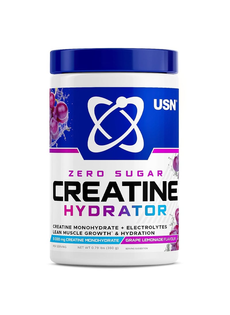 USN Zero Sugar Creatine Hydrator 360g Grape Lemonade Power & performance and hydration