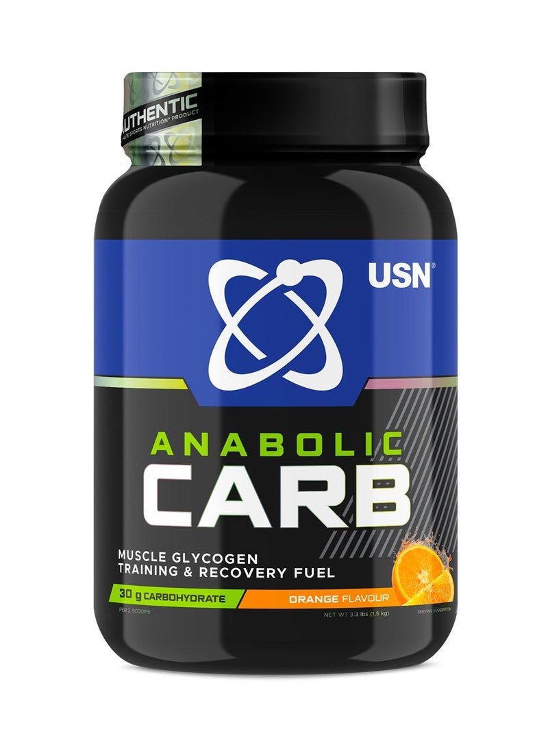 USN Anabolic Carb 1.5kg with High Carb low sugar training and recovery fuel Orange