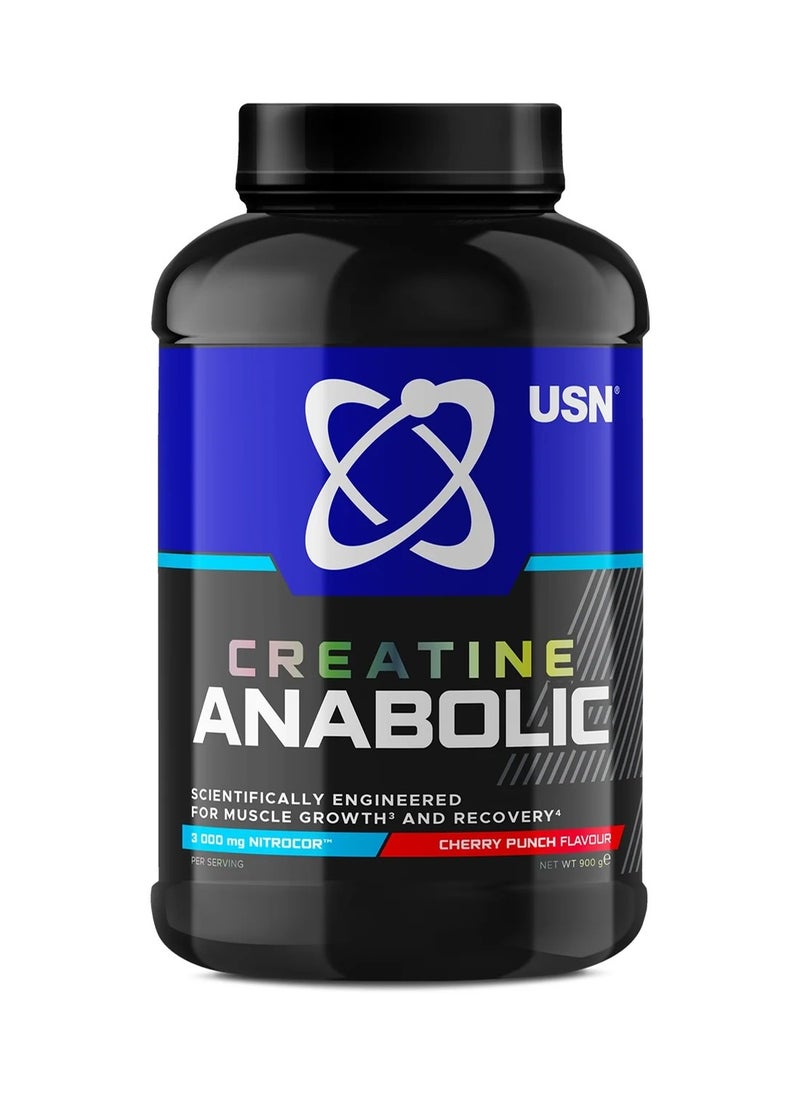 USN Creatine Anabolic all in One Creatine Amino Muscle Building Stack Cherry 900g