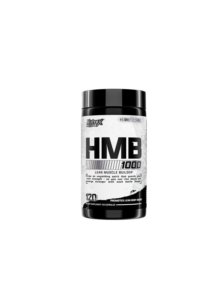 Nutrex HMB 1000 Lean Muscle Builder - Promotes Muscle Growth & Strength, 120 Capsules