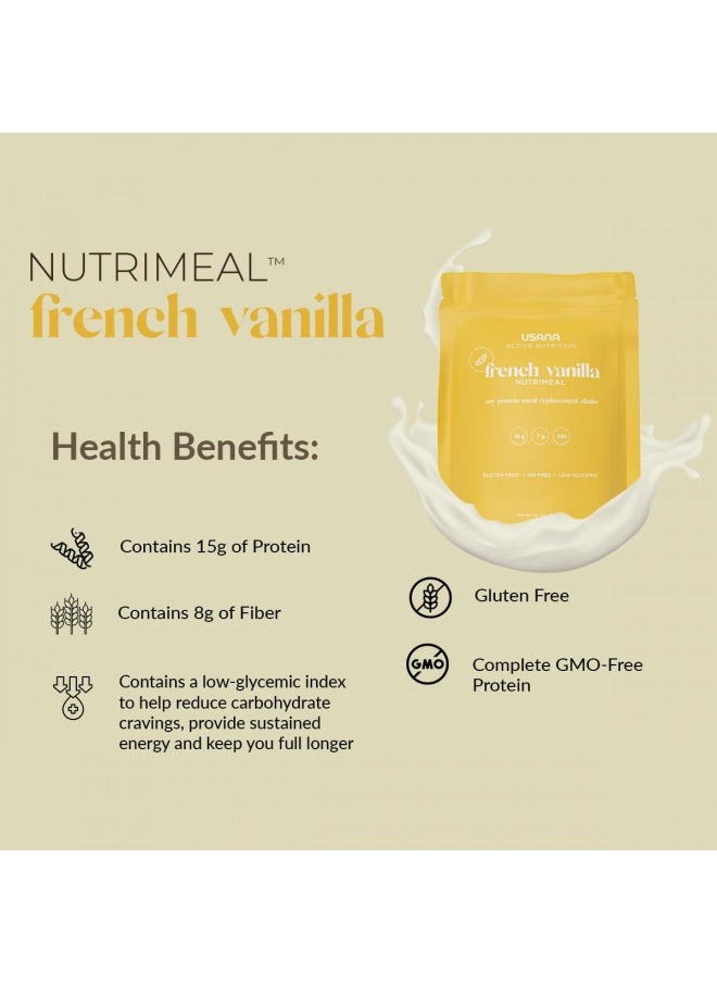 USANA Nutrimeal Meal Replacement Shake - French Vanilla - NON-GMO - Gluten Free - Low Glycemic - 540 Grams - 9 Servings