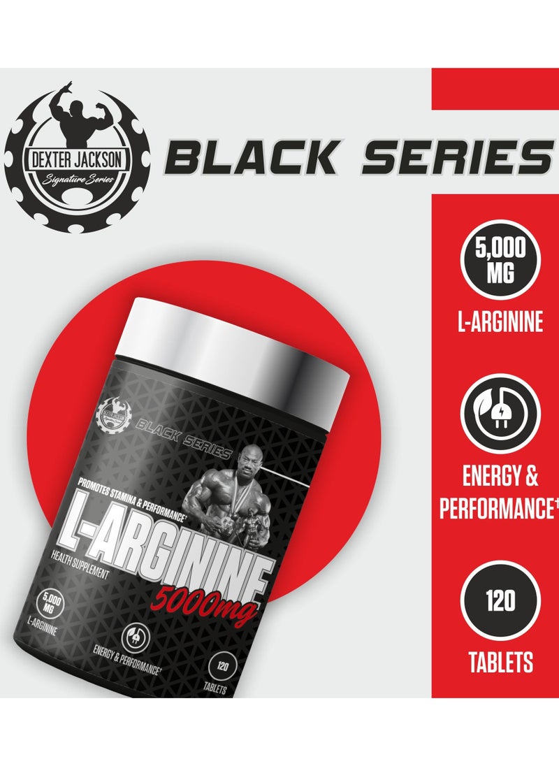 Black Series L-Arginine 1250 mg - 120 Tablets - Enhances Blood Flow, Boosts Immune System, Supports Muscle Growth