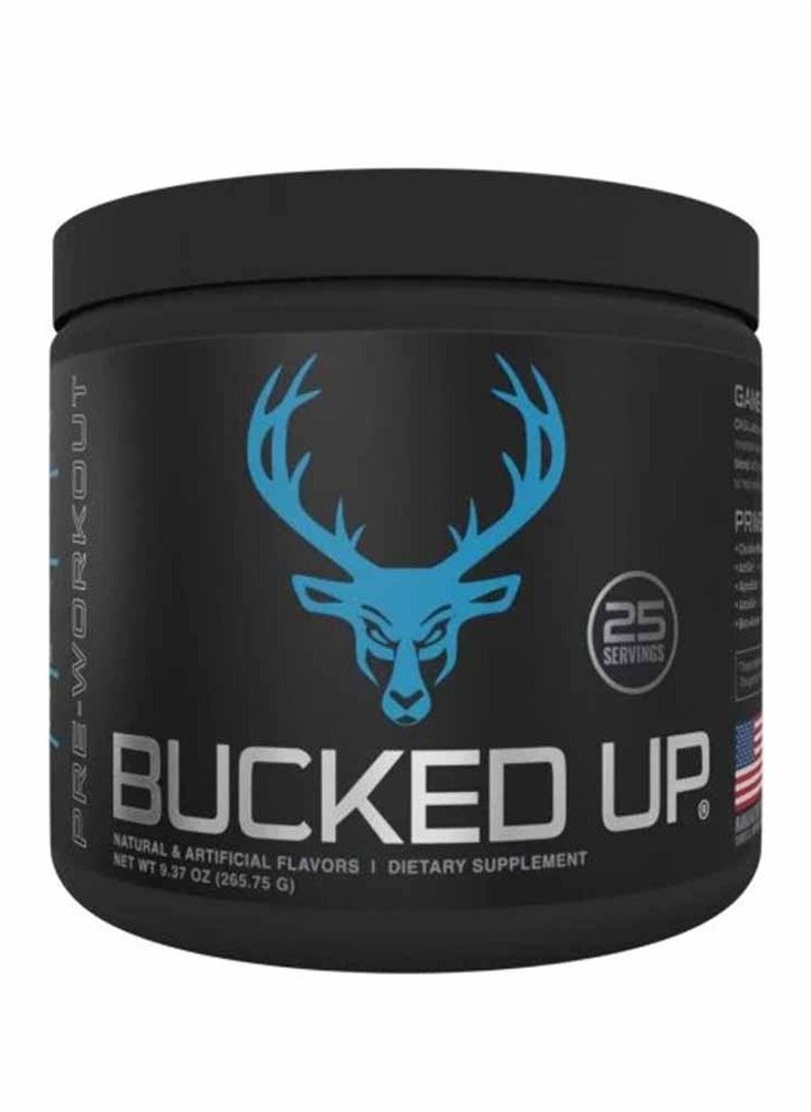 BUCKED UP,PRE WORKOUT, BLUE RAZ FLAVOUR,265.75g, 20 Serving