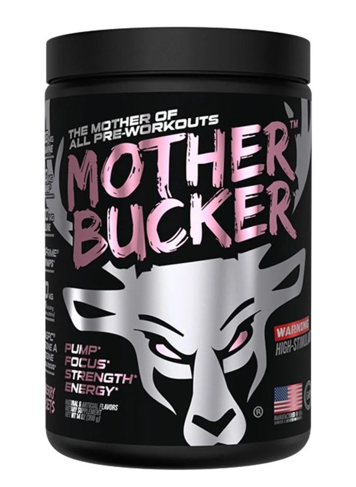 Bucked Up,Das Labs Pre-Workout Mother Bucker 398g, STRAWBERRY SUPER SETS FLAVOR, 20 Serving