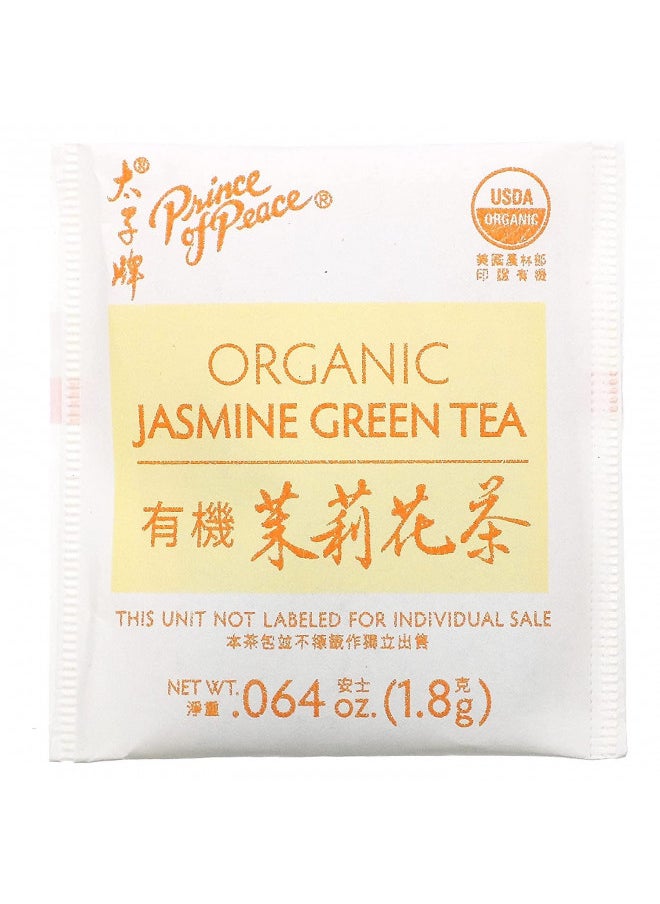 Prince of Peace Organic Jasmine Green Tea, 2 Pack - 100 Tea Bags Each 100% Organic Green Tea Unsweetened Green Tea Lower Caffeine Alternative to Coffee Herbal Health Benefits