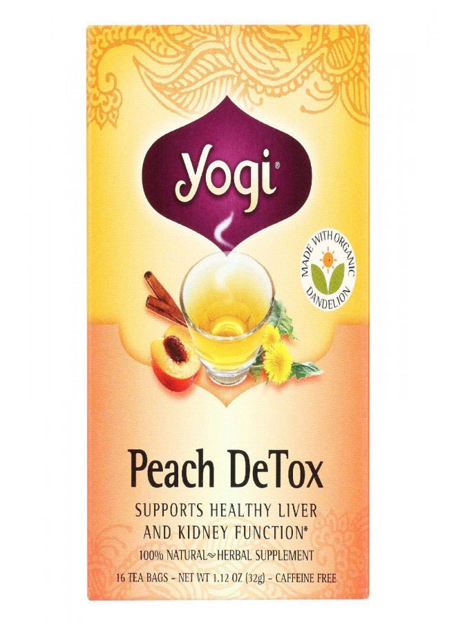 Yogi Organic Peach Detox Tea, 16 ct