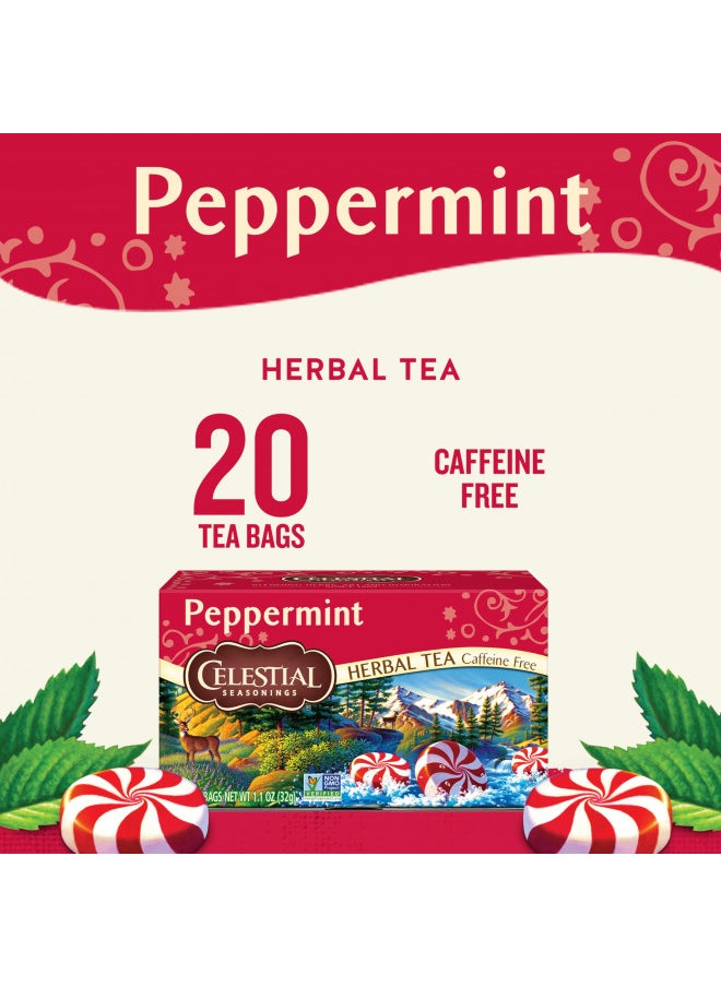 Celestial Seasonings Herbal Tea, Peppermint, 20 Count (Pack of 6)