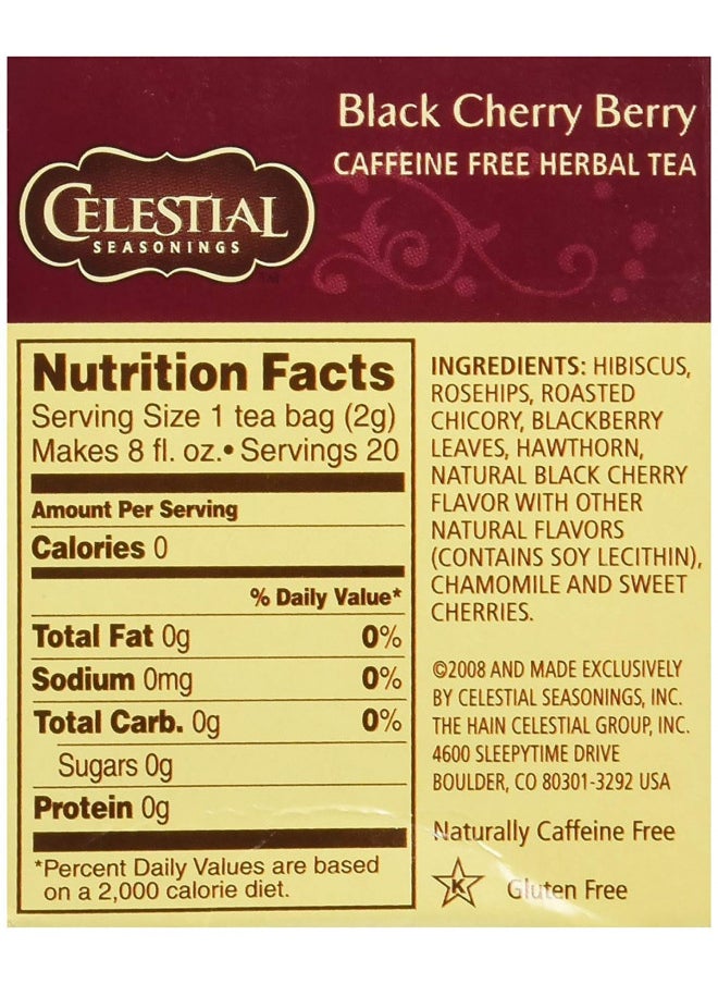 Celestial Seasonings Black Cherry Berry Tea, 20 ct