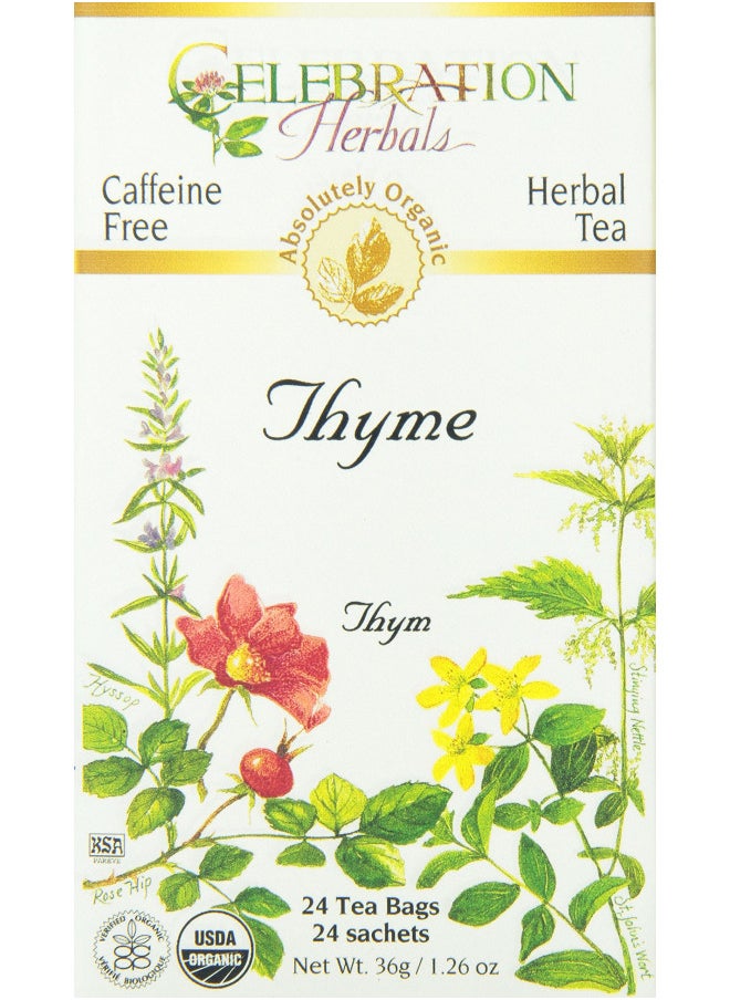 CELEBRATION HERBALS Thyme Leaf Tea Organic 24 Bag, 0.02 Pound