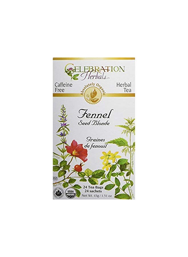 CELEBRATION HERBALS Fennel Seed Blonde Tea Organic 24 Bag, 0.02 Pound