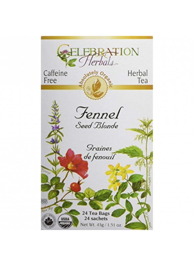 CELEBRATION HERBALS Fennel Seed Blonde Tea Organic 24 Bag, 0.02 Pound