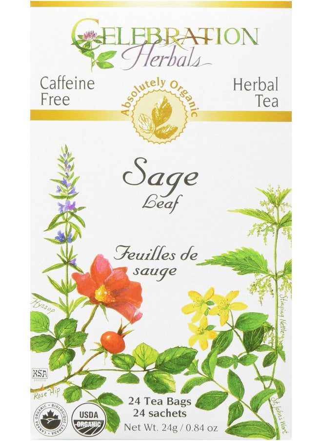 CELEBRATION HERBALS Sage Leaf Organic 24 Bag, 0.02 Pound