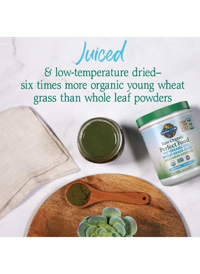 Raw Organic Perfect Food 100% Organic Usa Wheat Grass Juice Juiced Green Superfood Greens Powder 60 Servings