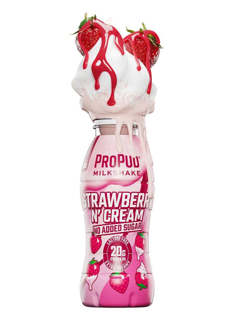 ProPud Protein Milkshake 8 x 330ml Bottles| High Protein Shake | No Added Sugar | Lactose Free| 20g of Protein | Delicious Creamy Flavour (Strawberry)