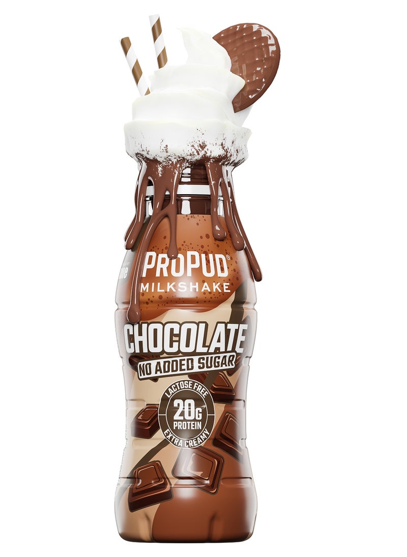 ProPud Protein Milkshake 8 x 330ml Bottles| High Protein Shake | No Added Sugar | Lactose Free| 20g of Protein | Delicious Creamy Flavour (Chocolate)