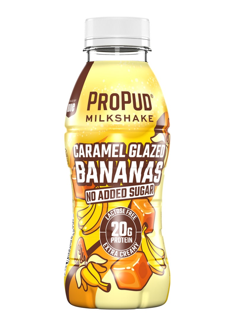 ProPud Protein Milkshake 8 x 330ml Bottles| High Protein Shake | No Added Sugar | Lactose Free| 20g of Protein | Delicious Creamy Flavour (Caramelized Banana)