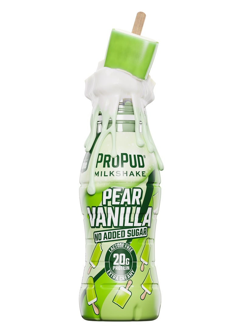 ProPud Protein Milkshake 8 x 330ml Bottles| High Protein Shake | No Added Sugar | Lactose Free| 20g of Protein | Delicious Creamy Flavour (Pear Vanilla)