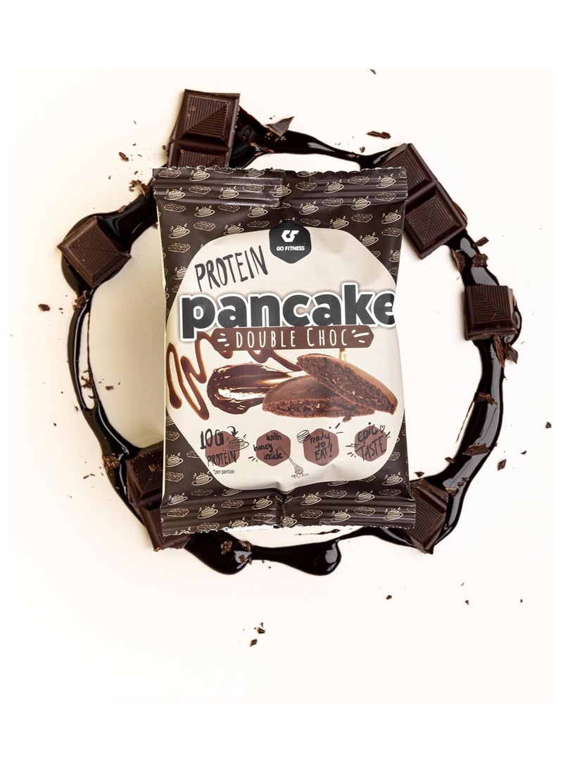 Go Fitness 12 Protein Pancakes - High Protein Snack, Freshly Baked & Extremely Delicious - Protein Bar Alternative with 10 g Protein Per Pancake (Double Chocolate)