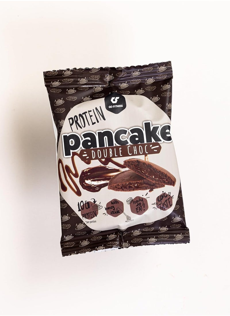 Go Fitness 12 Protein Pancakes - High Protein Snack, Freshly Baked & Extremely Delicious - Protein Bar Alternative with 10 g Protein Per Pancake (Double Chocolate)