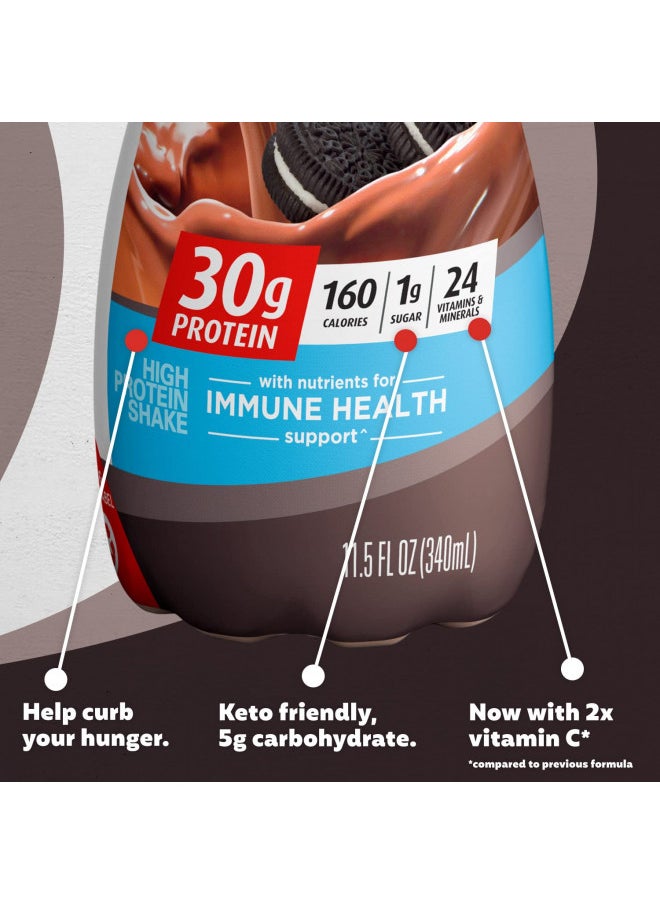Premier Protein Shake, Cookies & Cream, 30g Protein, 1g Sugar, 24 Vitamins & Minerals, Nutrients to Support Immune Health 11.5 fl oz (12 Pack)
