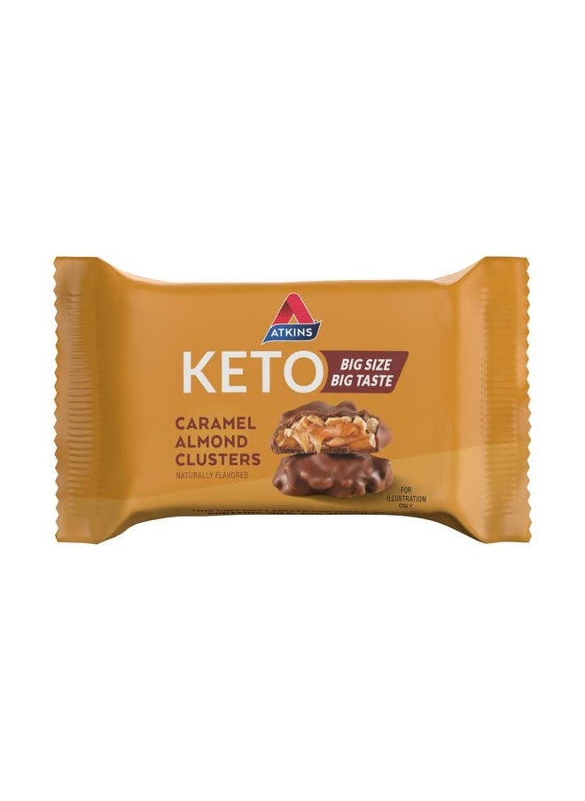 Atkins Caramel Almond Clusters, Gluten Free, High in Fiber, 1g Sugar, 2g Net Carb, Keto Friendly, 20 Count