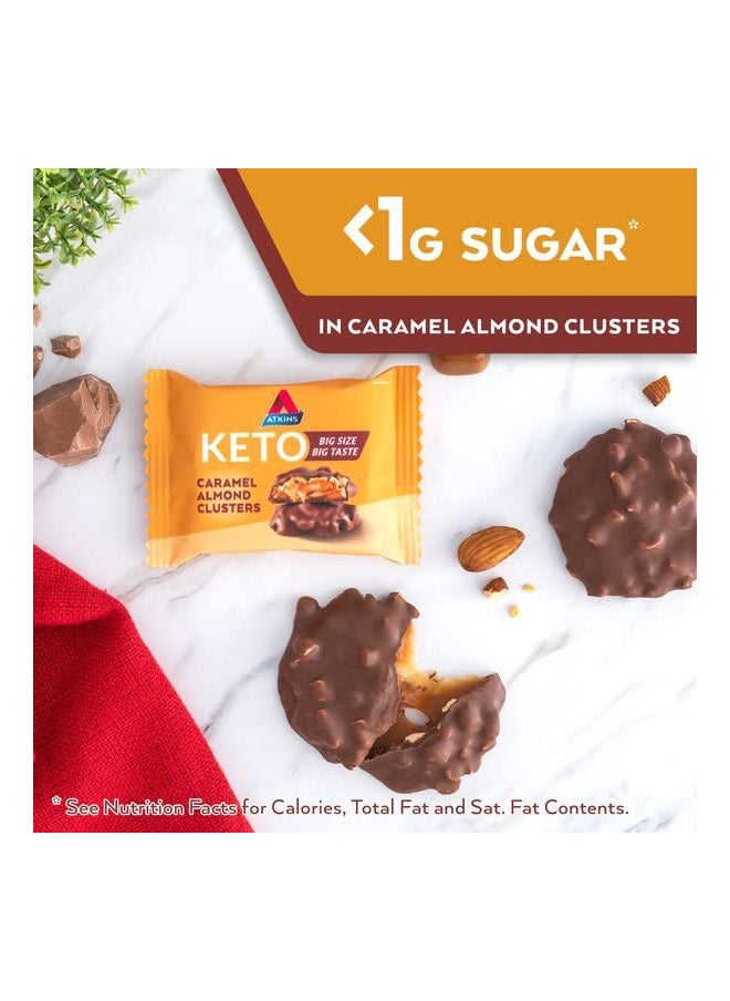 Atkins Caramel Almond Clusters, Gluten Free, High in Fiber, 1g Sugar, 2g Net Carb, Keto Friendly, 20 Count