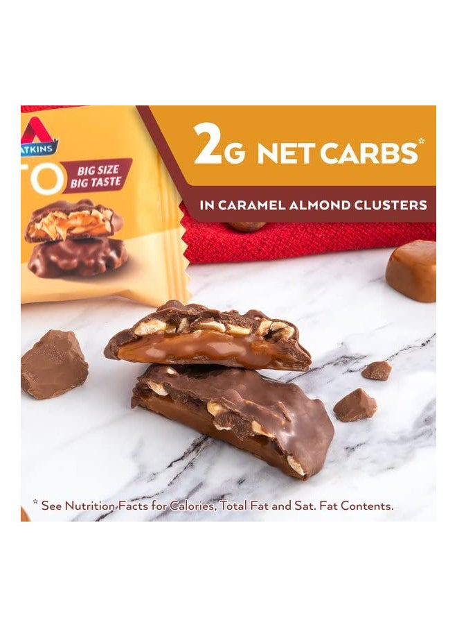 Atkins Caramel Almond Clusters, Gluten Free, High in Fiber, 1g Sugar, 2g Net Carb, Keto Friendly, 20 Count