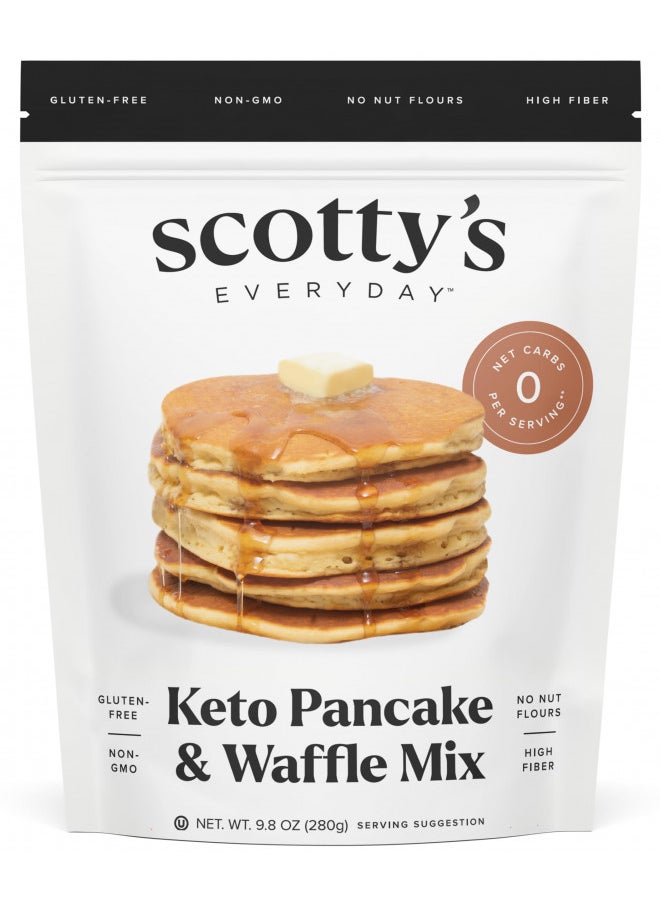 Keto Pancake & Waffle Zero Carb Mix - Keto and Gluten Free Pancake and Waffle Mix - 0g Net Carbs Per Serving - Easy to Make - No Nut Flours - Non-GMO - Makes 8 Pancakes (9.0 oz) Single Pack