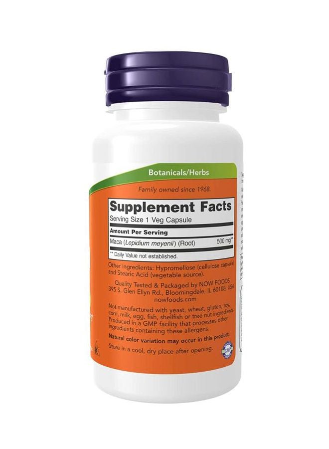 Maca 500 mg Supplement - 100 Veggie Capsules