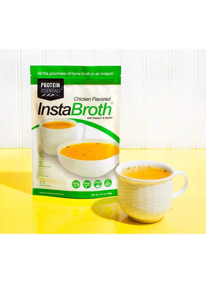 InstaBroth, Bone Broth Powder with Grass Fed, Pasture Raised Collagen and Gelatin, 12g Protein (6.4oz) (Chicken Flavor)