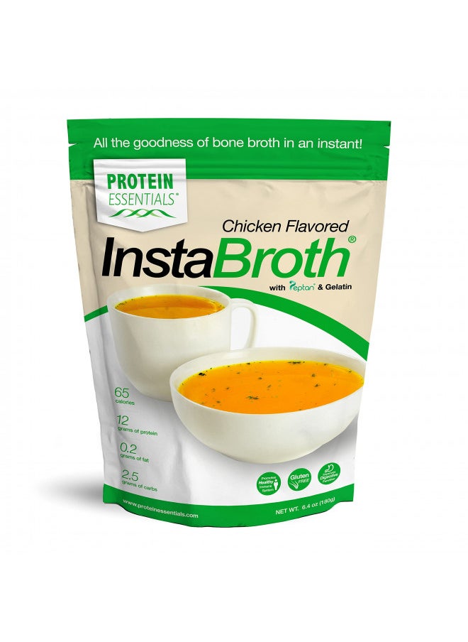 InstaBroth, Bone Broth Powder with Grass Fed, Pasture Raised Collagen and Gelatin, 12g Protein (6.4oz) (Chicken Flavor)